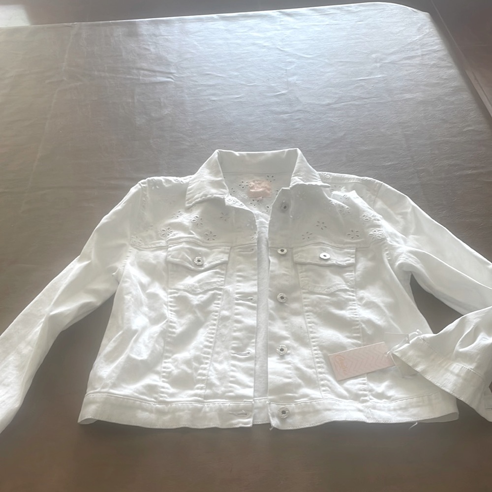 White soft jean jacket